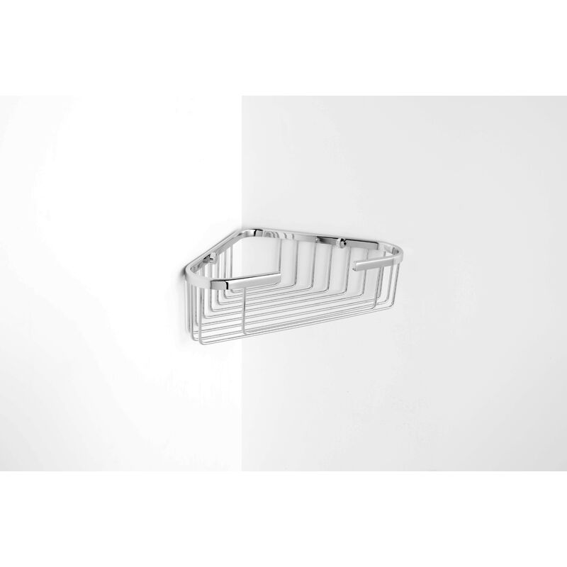 Cesto Doccia Angolare Allied Brass In Ottone Massiccio, Finitura Cromo Satinato, Montaggio A Vite Nascosto, Resistente Alle Impronte - 2