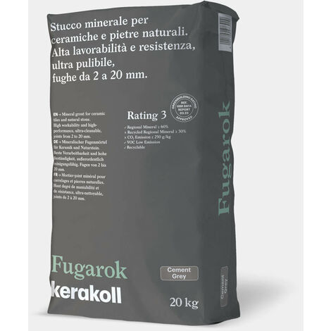 Fugarok stucco minerale per ceramiche e pietre naturali 20kg Grigio cemento
