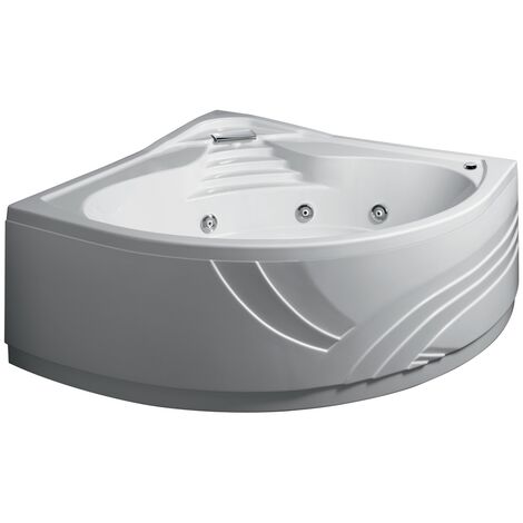 Vasca angolare con idromassaggio e pannello mod. cipro cm. 140 x 140 (1/5)