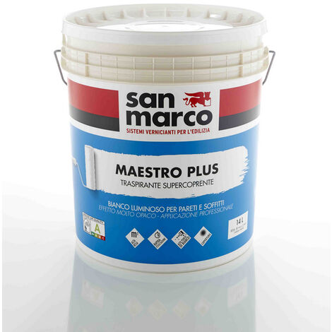 Maestro plus pittura traspirante per interni bianca conf. 4 lt