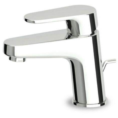 Rubinetto Monocomando Per Lavabo Serie Origin - Design Moderno Cromato Con Flessibili E Viti Inox