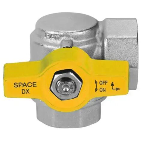 Valvola a sfera ad angolo ff c/farfalla per gas 1/2"  dn 15