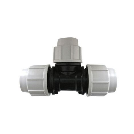 Tee a 90° ridotta plasson per tubo polietilene diam. 32x25x32