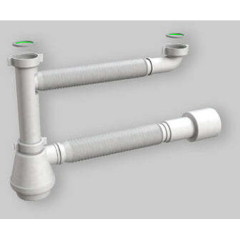 Sifone flexybon magnum 2 vie senza piletta 1"1/2 (1/4)