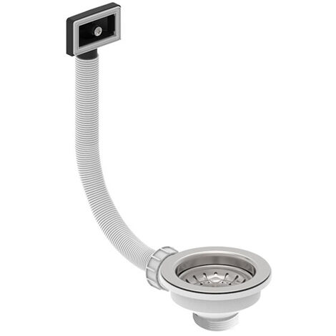 Tappo lavello senza troppopieno cestello acciaio inox ø 85 mm 1½, acciaio inox + ABS, tappo
