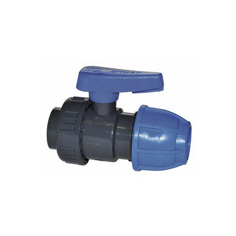 Valvola a sfera monoghiera in pvc con fil. f/ giunto a compressione 1/2" x 20