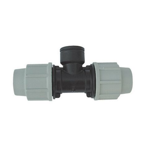 Tee a 90° femmina  plasson per tubo polietilene 3/4" x 20