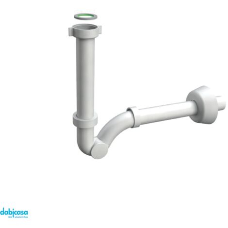 Sifone s "monster s" bianco senza piletta completo di canotto di scar. 1"1/4 scarico diam. 32