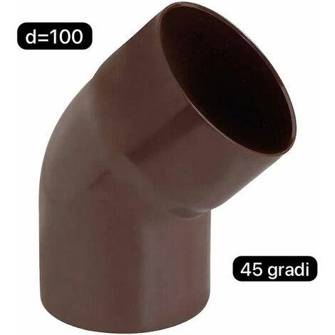 Curva in p.v.c per tubo pluviale testa di moro dm.100 45gradi