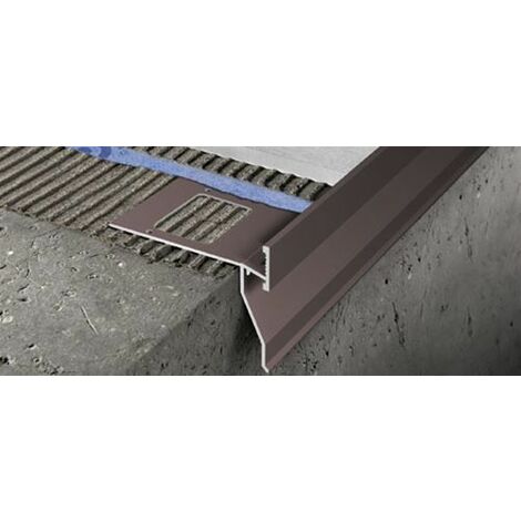 Proterrace drain alluminio verniciato semilucido testa moro h=12,5 mm l= 2,7 ml