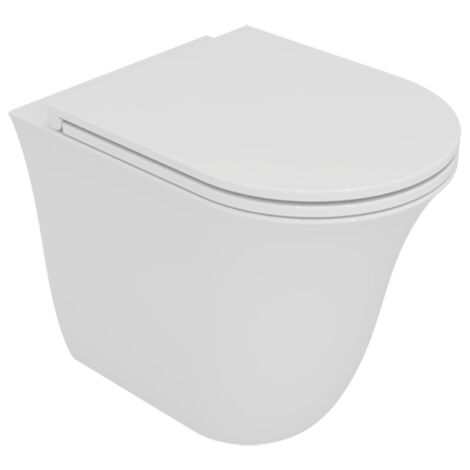 Vaso wc a pavimento filomuro flut senza brida scarico a parete o pavimento bian