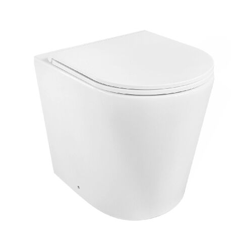 Vaso wc filomuro a pavimento genziana scarico universale bianco SENZA coprivaso e curva tecnica