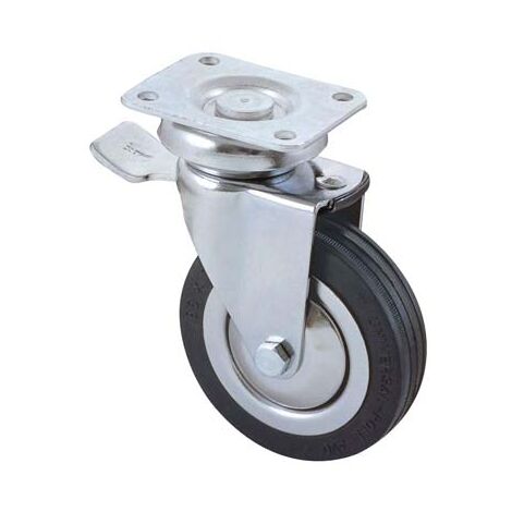 Ruota arredamento art. 155 bis avo c/freno 100x24 mm - portata 80 kg (1/2)