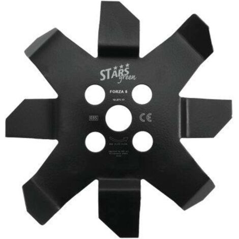 Disco x decespugliatore denti piegati cut 8 stars acciaio denti 8 d.mm 250 s.mm 3,0