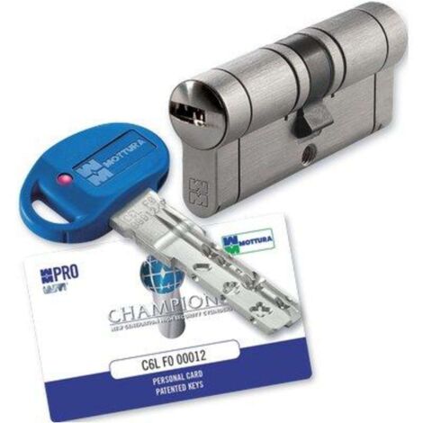 CILINDRO SAGOMATO CHAMPIONS PRO HAND MOTTURA - CROMO SATINATO CHIAVI 5+1 MM  102  41+61 - 1 pezzo