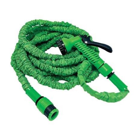Tubo irrigazione estensibile effegarden kit gf grigio 2,5/7,5 + raccordi+pistola