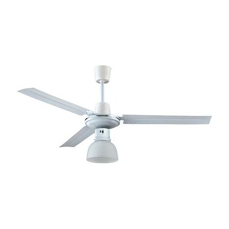 Ventilatore da soffitto industrial + luce effe bianco volt 230 watt 65 cm 120 vel 5 + inv (1/2)