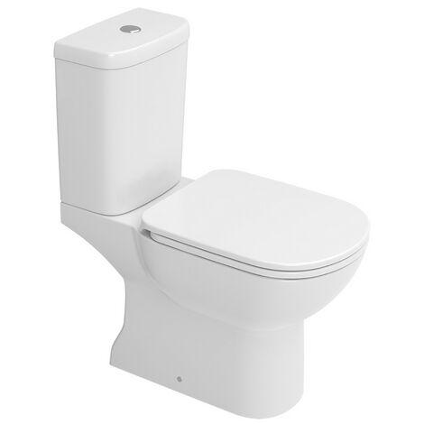 Vaso monoblocco universale gemma 2 senza cassetta, batteria, sedile e curva tecnica per scarico a terra