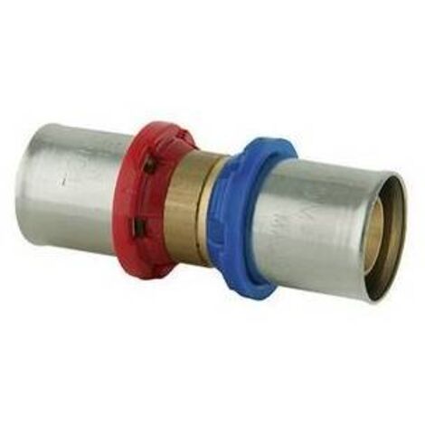 Raccordo dritto doppio per cambio spessore tubo a pressare multistrato 20x2 20x2,25