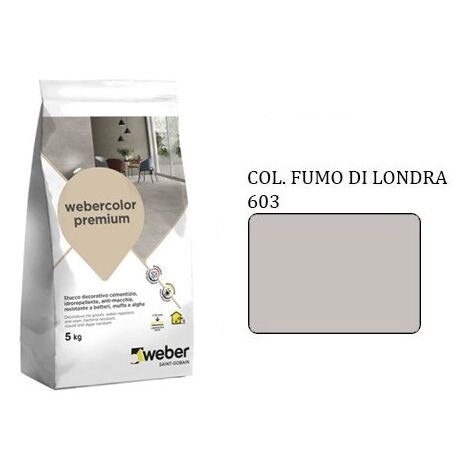 Weber color premium stucco col. fumo di londra 603  kg.5