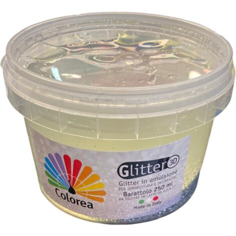 Glitter in emulsione per decorazioni argento/oro ml 250