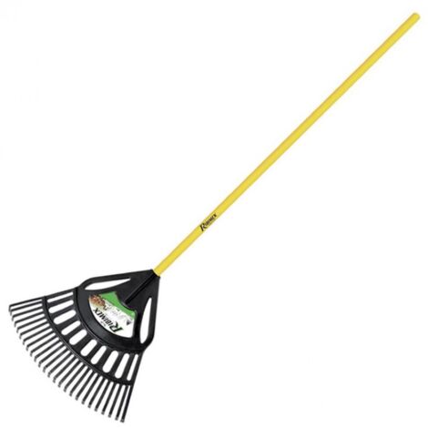 Scopa per foglie con manico in fibra