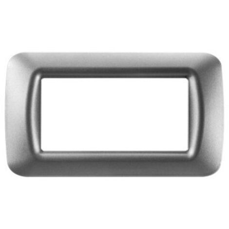 placca coprinterruttori in titanio metallizzato 'system' 4 posti
