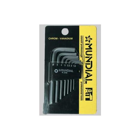 Serie chiavi maschio esagonale mundial 7 pezzi (1,5÷6 mm)