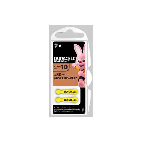 Pila per apparecchi acustici easy tab 10 blister 6 pezzi - col. giallo conf. da 10 cf