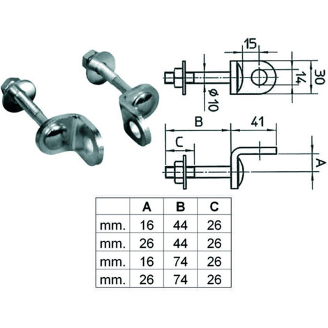 Occhioli fissi viro 74x16 mm (1/2)