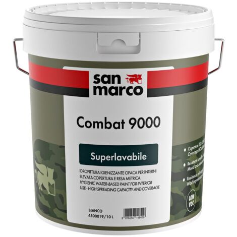 Combat 9000 idropittura supelavabile igienizzante bianca lt 1