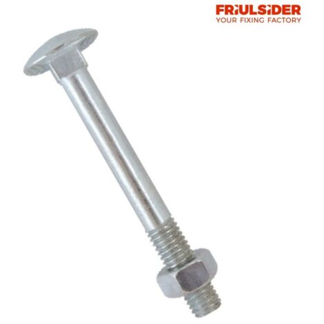 BULLONE TESTA TONDA ZINCATO CON QUADRO SOTTOTESTA DIAMETRO 5 mm - LUNGHEZZA 40 mm