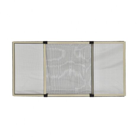 Zanzariera finestra estensibile – Alluminio bianco RAL 1013 – Fibra di vetro e PVC – Dimensioni regolabili 75-142 cm – Altezza 50 cm – Effe (1/5)