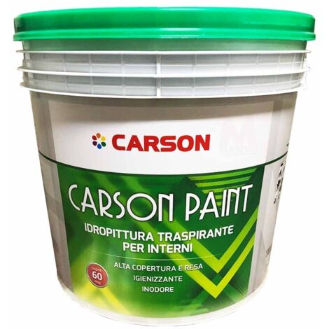 Pittura murale traspirante bianca Idropittura per interni Carson Paint 14 LT