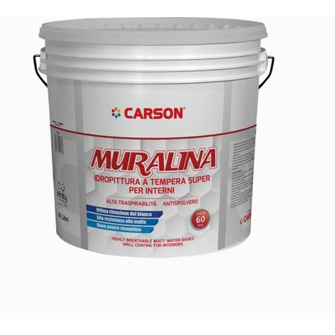 Muralina idropittura murale bianca opaca antispolvero 14l ad alta copertura