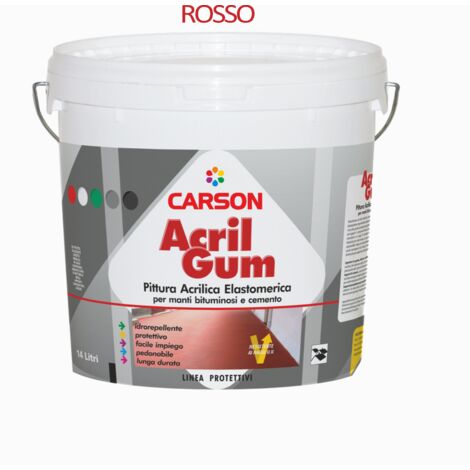 Acrilgum rosso eco lt. 14 – rivestimento acrilico impermeabile e resistente uv