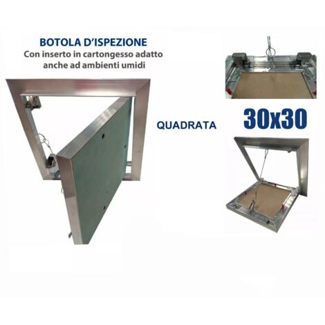 Botola ispezione 30x30 per soffitto cartongesso spessore 12,5mm lastra idro