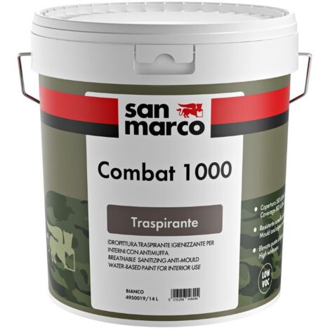 Combat 1000 idropittura traspirante igienizzante bianca lt 14