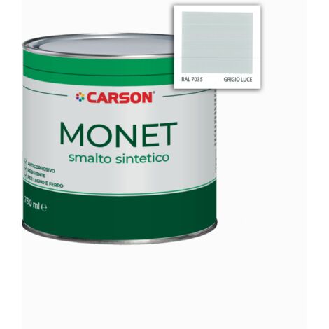 Monet smalto sintetico grigio luce 7035 lt. 0,75 per legno e ferro uso esterno