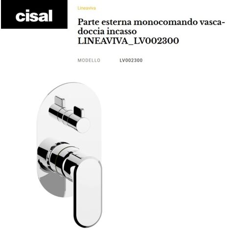 Cisal - linea viva miscelatore doccia 2 vie cromo lucido (parte esterna)