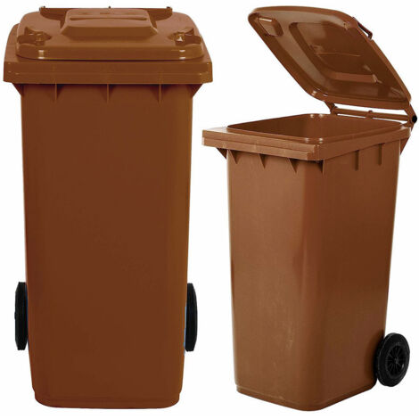 Bidone per la raccolta differenziata 120 lt - colore marrone