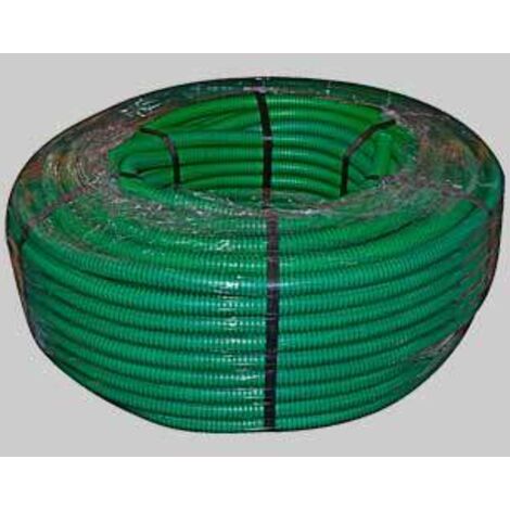 Tubo corrugato con tirafilo verde diametro 25 - rotolo 50 mt conf. da 50 ml