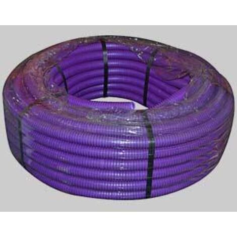 Tubo corrugato con tirafilo viola  diametro 25 - rotolo 50 mt conf. da 50 ml