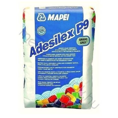 Colla per piastrelle mattoni mapei adesilex p9 grigio adesivo fissaggio 25 kg