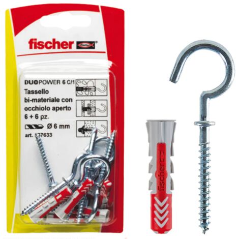 Tasselli DUOPOWER 6 C/3 K in blister con occhiolo chiuso