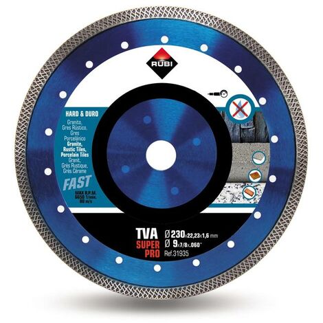 Rubi - Disco diamantato per materiali duri 230x22,2x1,6mm - TURBO VIPER TVA-230 SUPERPRO