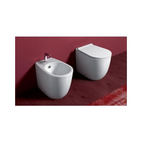 Vi01 vignoni vaso carenato bianco rimless scarico a parete o pavimento. Coprivaso non incluso