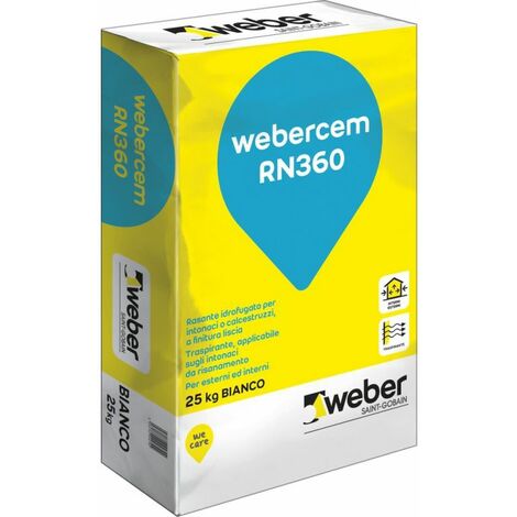 Webercem rn360 rasante cementizio bianco sacco kg 25
