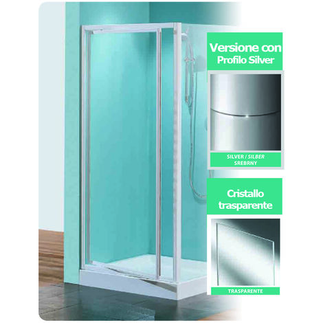 Porta doccia girevole tris g90 cristallo trasparente profilo silver
