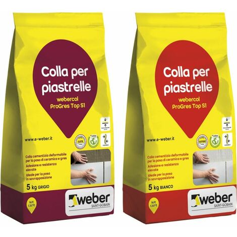 Webercol progres top s1 adesivo cementizio grigio sacco kg 5 C2TES1